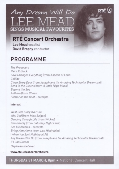 Lee Mead with RTÉ Concert Orchestra - Dublin, Mar 2011