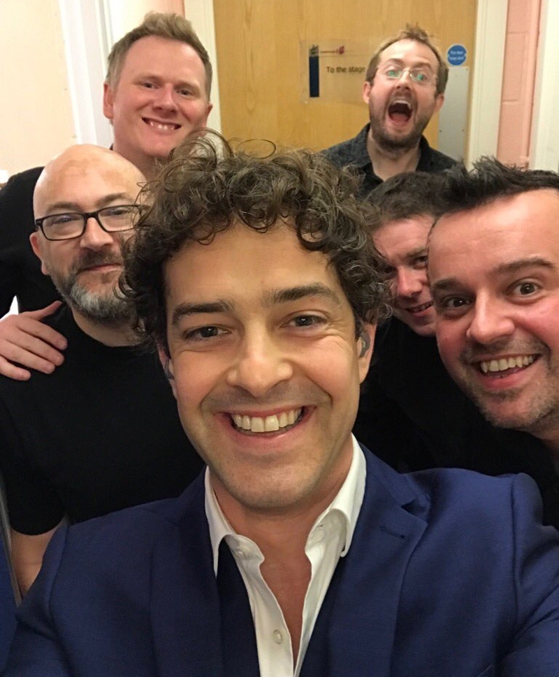 Lee Mead and the band pre-show - Loughborough Town Hall, Jul 2018