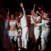 Final curtain call and speeches at Lee Mead's last show as Joseph - London, Jan 2009