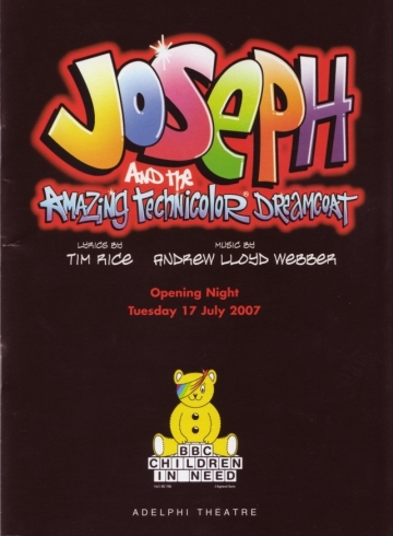 Joseph Opening Night, special edition programme cover - Jul 2007