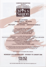 Lee Mead 'Miss Saigon' programme - UK tour, 2005