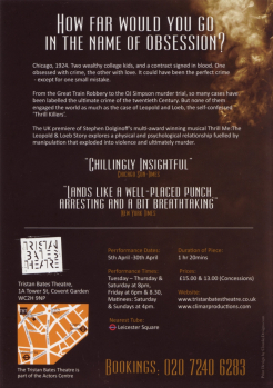 Lee Mead 'Thrill Me' flyer - London, 2011