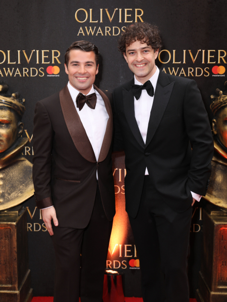 Lee Mead & Joe McElderry on the red carpet at the Olivier Awards - London, Apr 2018